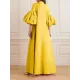 Loose Flower Shape Solid Color Stand Collar Lantern Sleeves Maxi Dresses Loose Flower Shape Solid Color Stand Collar Lantern Sleeves Maxi Dresses