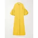 Loose Flower Shape Solid Color Stand Collar Lantern Sleeves Maxi Dresses Loose Flower Shape Solid Color Stand Collar Lantern Sleeves Maxi Dresses