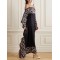 Bandage Contrast Color Printed Loose Spaghetti-Neck Maxi Dresses