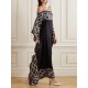 Bandage Contrast Color Printed Loose Spaghetti-Neck Maxi Dresses Bandage Contrast Color Printed Loose Spaghetti-Neck Maxi Dresses