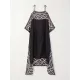 Bandage Contrast Color Printed Loose Spaghetti-Neck Maxi Dresses Bandage Contrast Color Printed Loose Spaghetti-Neck Maxi Dresses