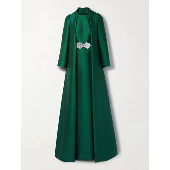 Embroidered Solid Color Long Sleeves Loose Evening Dresses Embroidered Solid Color Long Sleeves Loose Evening Dresses
