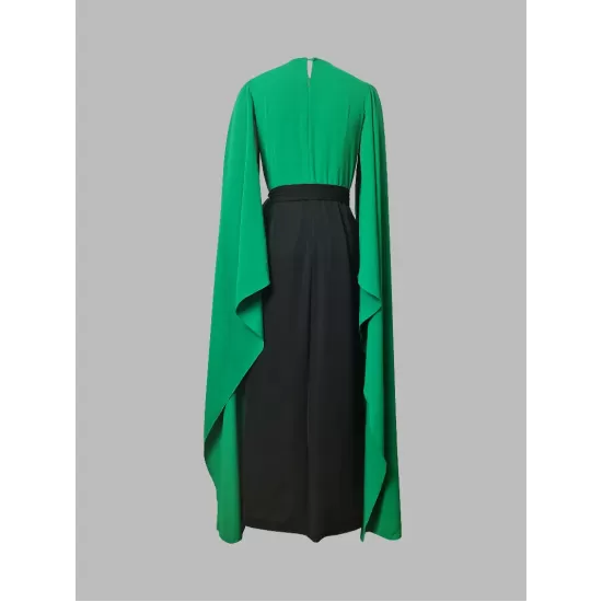 Batwing Sleeves Bandage Contrast Color Split-Front Zipper V-Neck Evening Dresses Batwing Sleeves Bandage Contrast Color Split-Front Zipper V-Neck Evening Dresses