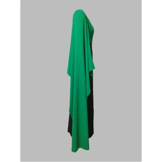 Batwing Sleeves Bandage Contrast Color Split-Front Zipper V-Neck Evening Dresses Batwing Sleeves Bandage Contrast Color Split-Front Zipper V-Neck Evening Dresses