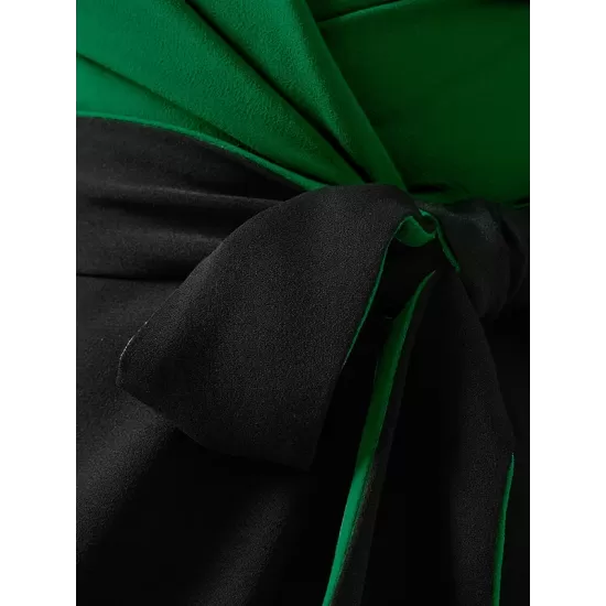 Batwing Sleeves Bandage Contrast Color Split-Front Zipper V-Neck Evening Dresses Batwing Sleeves Bandage Contrast Color Split-Front Zipper V-Neck Evening Dresses