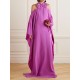 Bow-Embellished Hollow Solid Color Batwing Sleeves Loose Cold Shoulder Maxi Dresses Bow-Embellished Hollow Solid Color Batwing Sleeves Loose Cold Shoulder Maxi Dresses