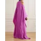 Bow-Embellished Hollow Solid Color Batwing Sleeves Loose Cold Shoulder Maxi Dresses Bow-Embellished Hollow Solid Color Batwing Sleeves Loose Cold Shoulder Maxi Dresses