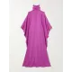 Bow-Embellished Hollow Solid Color Batwing Sleeves Loose Cold Shoulder Maxi Dresses Bow-Embellished Hollow Solid Color Batwing Sleeves Loose Cold Shoulder Maxi Dresses