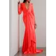 Long Sleeves Skinny Solid Color Tasseled Zipper V-Neck Maxi Evening Dresses Long Sleeves Skinny Solid Color Tasseled Zipper V-Neck Maxi Evening Dresses