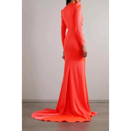 Long Sleeves Skinny Solid Color Tasseled Zipper V-Neck Maxi Evening Dresses Long Sleeves Skinny Solid Color Tasseled Zipper V-Neck Maxi Evening Dresses