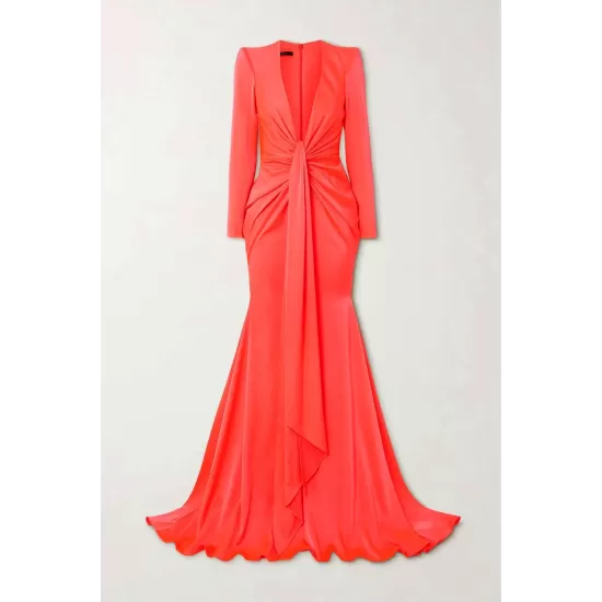 Long Sleeves Skinny Solid Color Tasseled Zipper V-Neck Maxi Evening Dresses Long Sleeves Skinny Solid Color Tasseled Zipper V-Neck Maxi Evening Dresses