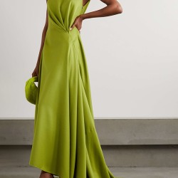 Solid Color Tied Waist Sleeveless Maxi Dresses