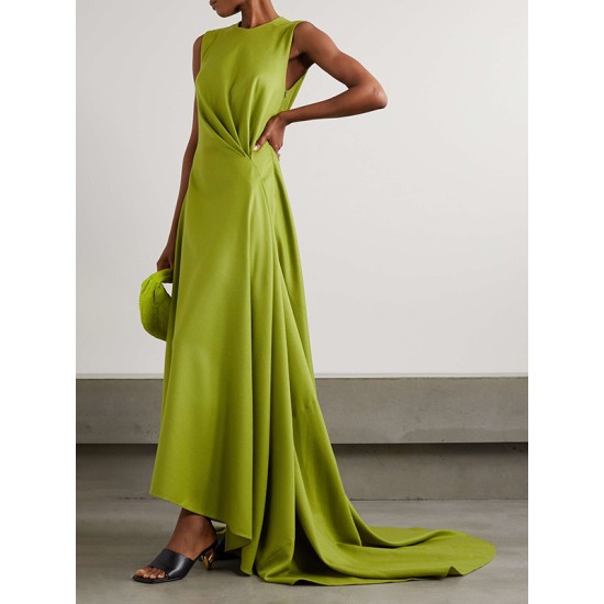 Solid Color Tied Waist Sleeveless Maxi Dresses Solid Color Tied Waist Sleeveless Maxi Dresses
