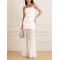 Bandeau Sleeveless Belted Pleated Solid Color Split-Joint Zipper Tube Evening Dresses Maxi Dresses