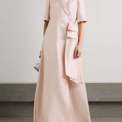 Loose Solid Color Split-Joint V-Neck Maxi Evening Dresses