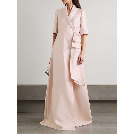 Loose Solid Color Split-Joint V-Neck Maxi Evening Dresses Loose Solid Color Split-Joint V-Neck Maxi Evening Dresses