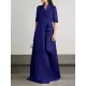Loose Solid Color Split-Joint V-Neck Maxi Evening Dresses Loose Solid Color Split-Joint V-Neck Maxi Evening Dresses