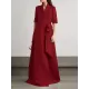 Loose Solid Color Split-Joint V-Neck Maxi Evening Dresses Loose Solid Color Split-Joint V-Neck Maxi Evening Dresses