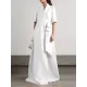 Loose Solid Color Split-Joint V-Neck Maxi Evening Dresses Loose Solid Color Split-Joint V-Neck Maxi Evening Dresses