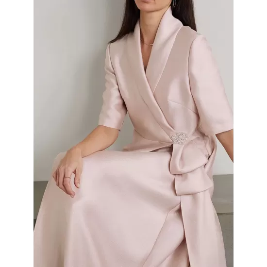 Loose Solid Color Split-Joint V-Neck Maxi Evening Dresses Loose Solid Color Split-Joint V-Neck Maxi Evening Dresses