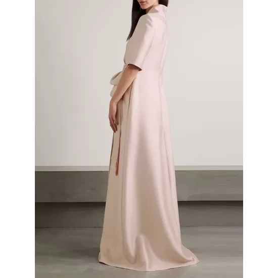 Loose Solid Color Split-Joint V-Neck Maxi Evening Dresses Loose Solid Color Split-Joint V-Neck Maxi Evening Dresses