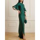 Flared Sleeves Half Sleeves Solid Color Round-Neck Maxi Dresses Flared Sleeves Half Sleeves Solid Color Round-Neck Maxi Dresses