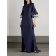 Flared Sleeves Half Sleeves Solid Color Round-Neck Maxi Dresses Flared Sleeves Half Sleeves Solid Color Round-Neck Maxi Dresses