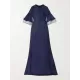 Flared Sleeves Half Sleeves Solid Color Round-Neck Maxi Dresses Flared Sleeves Half Sleeves Solid Color Round-Neck Maxi Dresses