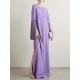 H-Line Long Sleeves Solid Color Split-Side Tasseled Round-Neck Maxi Dresses H-Line Long Sleeves Solid Color Split-Side Tasseled Round-Neck Maxi Dresses