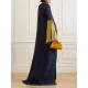H-Line Long Sleeves Solid Color Split-Side Tasseled Round-Neck Maxi Dresses H-Line Long Sleeves Solid Color Split-Side Tasseled Round-Neck Maxi Dresses