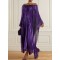 Batwing Sleeves Pleated Off-the-shoulder Maxi Dresses
