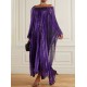 Batwing Sleeves Pleated Off-the-shoulder Maxi Dresses Batwing Sleeves Pleated Off-the-shoulder Maxi Dresses
