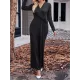 Bowknot Solid Color Bodycon Long Sleeves V-neck Maxi Dresses Bowknot Solid Color Bodycon Long Sleeves V-neck Maxi Dresses