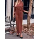 Bowknot Solid Color Bodycon Long Sleeves V-neck Maxi Dresses Bowknot Solid Color Bodycon Long Sleeves V-neck Maxi Dresses
