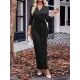 Bowknot Solid Color Bodycon Long Sleeves V-neck Maxi Dresses Bowknot Solid Color Bodycon Long Sleeves V-neck Maxi Dresses