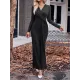 Bowknot Solid Color Bodycon Long Sleeves V-neck Maxi Dresses Bowknot Solid Color Bodycon Long Sleeves V-neck Maxi Dresses