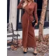 Bowknot Solid Color Bodycon Long Sleeves V-neck Maxi Dresses Bowknot Solid Color Bodycon Long Sleeves V-neck Maxi Dresses