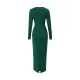 Bowknot Solid Color Bodycon Long Sleeves V-neck Maxi Dresses Bowknot Solid Color Bodycon Long Sleeves V-neck Maxi Dresses