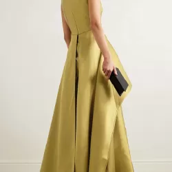 Sleeveless Wrap Falbala Layered Solid Color Zipper Round-Neck Jumpsuits