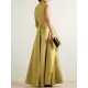 Sleeveless Wrap Falbala Layered Solid Color Zipper Round-Neck Jumpsuits Sleeveless Wrap Falbala Layered Solid Color Zipper Round-Neck Jumpsuits