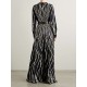 Loose Contrast Color Printed Zipper V-Neck Jumpsuits Loose Contrast Color Printed Zipper V-Neck Jumpsuits