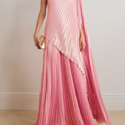 Loose Asymmetric Pleated One-Shoulder Maxi Dresses