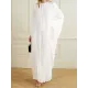 Batwing Sleeves Loose Pleated Solid Color Round-Neck Maxi Dresses Batwing Sleeves Loose Pleated Solid Color Round-Neck Maxi Dresses