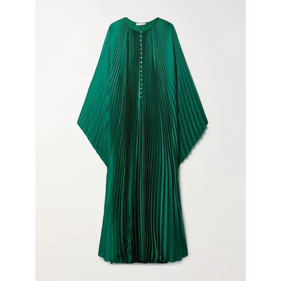 Batwing Sleeves Loose Pleated Solid Color Round-Neck Maxi Dresses Batwing Sleeves Loose Pleated Solid Color Round-Neck Maxi Dresses