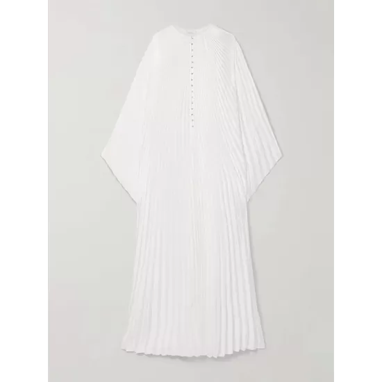 Batwing Sleeves Loose Pleated Solid Color Round-Neck Maxi Dresses Batwing Sleeves Loose Pleated Solid Color Round-Neck Maxi Dresses