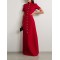 Solid Color Soccer Shorts Stand Collar Maxi Dresses