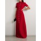 Solid Color Soccer Shorts Stand Collar Maxi Dresses Solid Color Soccer Shorts Stand Collar Maxi Dresses