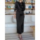 Pleated Solid Color Split-Front A-Line High Waisted Mock Neck Maxi Dresses Pleated Solid Color Split-Front A-Line High Waisted Mock Neck Maxi Dresses