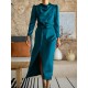 Pleated Solid Color Split-Front A-Line High Waisted Mock Neck Maxi Dresses Pleated Solid Color Split-Front A-Line High Waisted Mock Neck Maxi Dresses