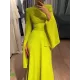 Ruffle Sleeves Skinny Belted Solid Color Round-Neck Maxi Dresses Ruffle Sleeves Skinny Belted Solid Color Round-Neck Maxi Dresses